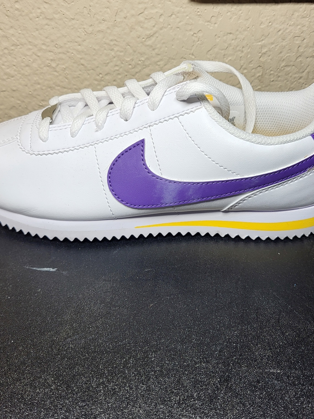 *NEW* Nike Cortez White/Purple "Lakers" Shoes Sneakers Size 3.5Y Women's 5
